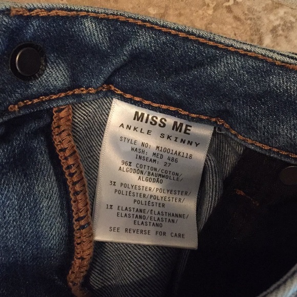 MISS ME Ankle Skinny Frayed Jeans - Picture 8 of 8